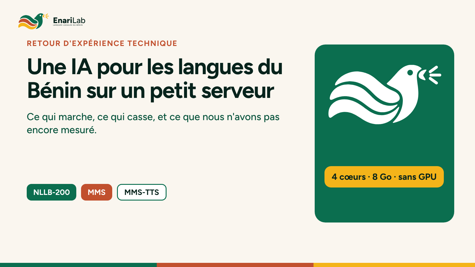 Une IA pour les langues du Bénin sur un petit serveur